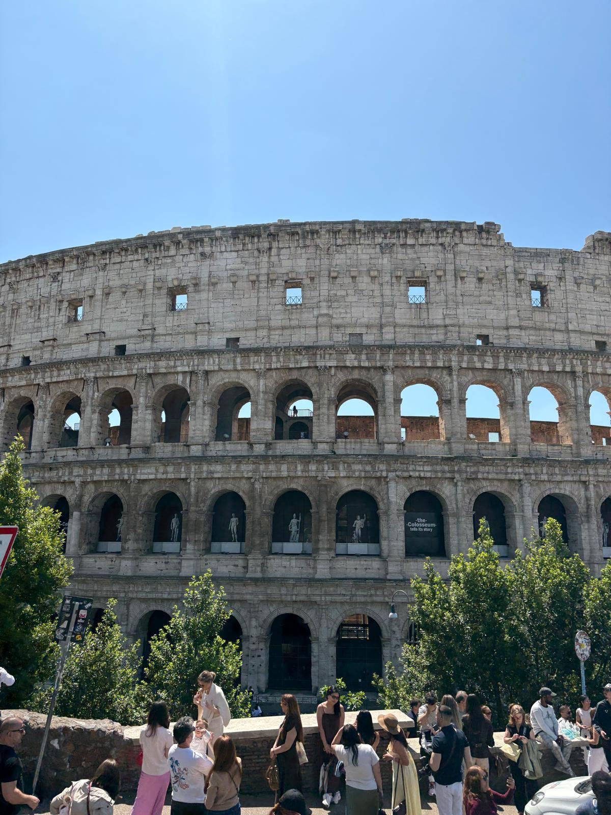 The Colosseum in Rome on a bright day
